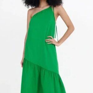Zara * Asymmetrical Dress * Grass Green * Size S